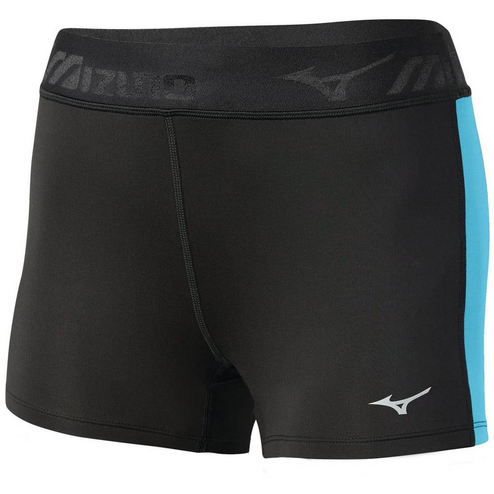 Mizuno Women's Impulse Core Short Running Tights Black/Blue Turquoise (421672-OHF)